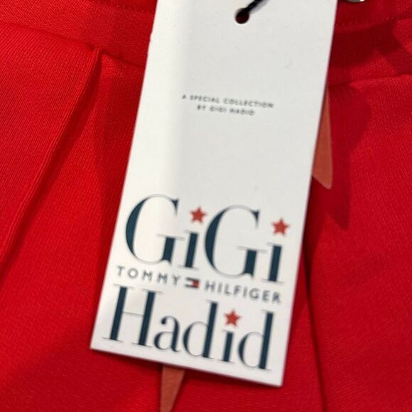 Tommy Hilfiger and Gigi Hadid Collab red heavyweight sweatpants with black side - Picture 2 of 5